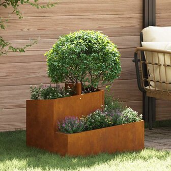 Tuin Bloempot Bruin 60 x 60 x 50 cm Cortenstaal 1