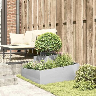 Tuin Bloempot Zilver 80 x 80 x 50 cm Roestvrij staal 4