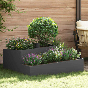 Tuin Bloempot Zwart 100 x 100 x 50 cm Staal 1