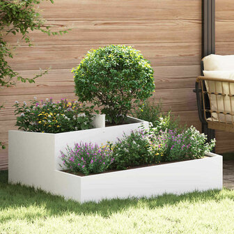 Tuin Bloempot Wit 100 x 100 x 50 cm Staal 1