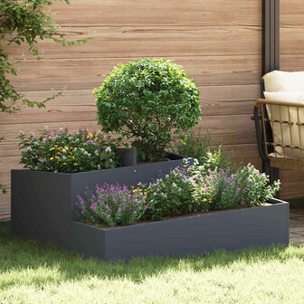 Tuin Bloempot Antraciet 100 x 100 x 50 cm Staal 1