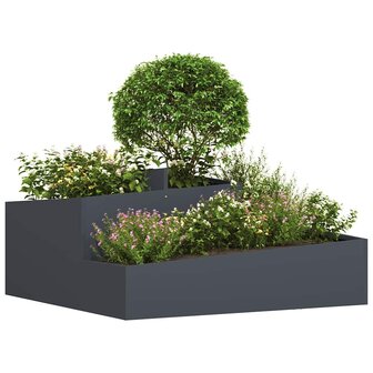 Tuin Bloempot Antraciet 100 x 100 x 50 cm Staal 3