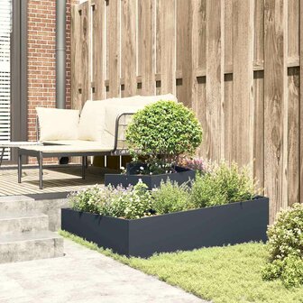 Tuin Bloempot Antraciet 100 x 100 x 50 cm Staal 4