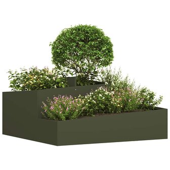 Tuin Bloempot Olijfgroen 100 x 100 x 50 cm Staal 3