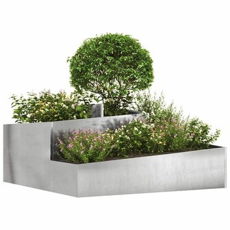Tuin Bloempot Zilver 100 x 100 x 50 cm Roestvrij staal 3