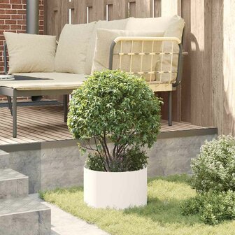 Tuin Bloempot Wit 30 x 30 x 20 cm Staal 4