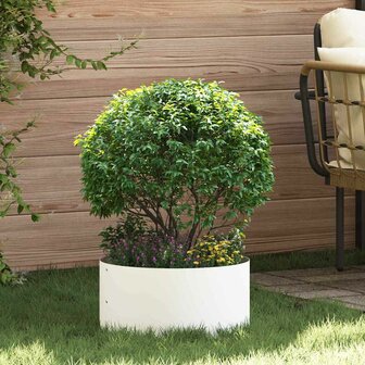 Tuin Bloempot Wit 40 x 40 x 20 cm Staal 1