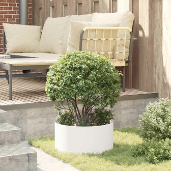 Tuin Bloempot Wit 40 x 40 x 20 cm Staal 4