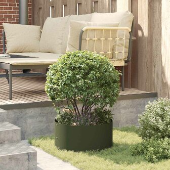 Tuin Bloempot Olijfgroen 40 x 40 x 20 cm Staal 4