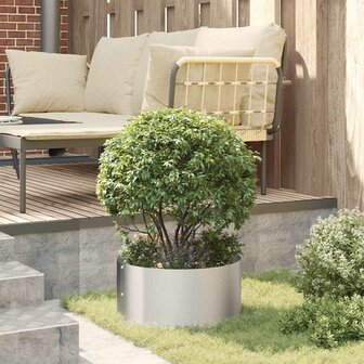 Tuin Bloempot Zilver 40 x 40 x 20 cm Roestvrij staal 4
