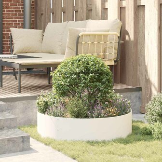 Tuin Bloempot Wit 80 x 80 x 20 cm Staal 3