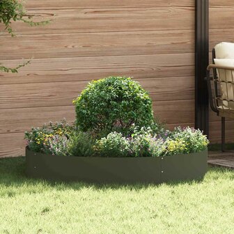 Tuin Bloempot Olijfgroen 120 x 120 x 20 cm Staal 1