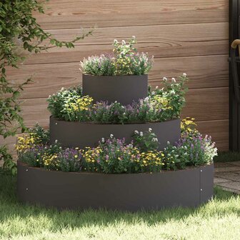 Tuin Bloempot Zwart 90 x 90 x 20 cm Staal 1