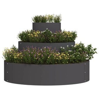 Tuin Bloempot Zwart 90 x 90 x 20 cm Staal 3