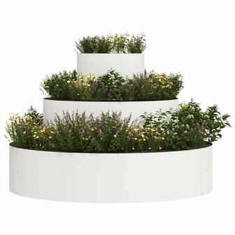 Tuin Bloempot Wit 90 x 90 x 20 cm Staal 3