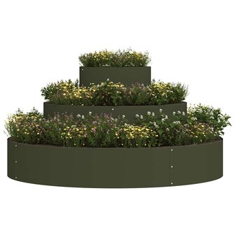 Tuin Bloempot Olijfgroen 120 x 120 x 20 cm Staal 3