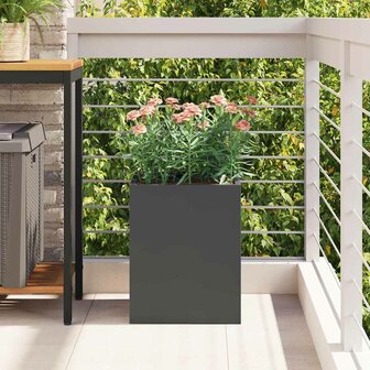 Tuin Bloempot Zwart 32 x 32 x 40 cm Koudgewalst staal 4