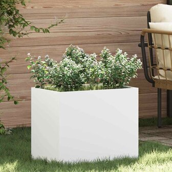 Tuin Bloempot Wit 50 x 32 x 40 cm Koudgewalst staal 1