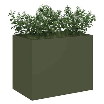 Tuin Bloempot Olijfgroen 50 x 32 x 40 cm Koudgewalst staal 3