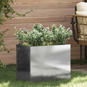 Tuin Bloempot Zilver 50 x 32 x 40 cm Roestvrij staal 1