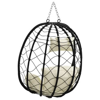 Hangstoel Eivorm zonder Steun Cr&egrave;me Wit van Poly Rattan 6