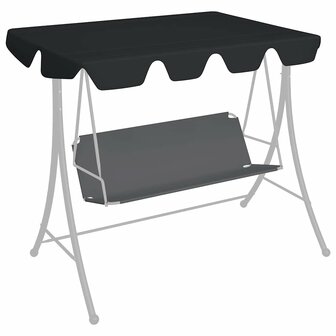 Vervangingsluifel voor schommelbank 150/130x105/70 cm zwart 1