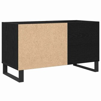 Platenkast met plank Zwart eiken 85 x 38 x 48 cm Bewerkt hout 2