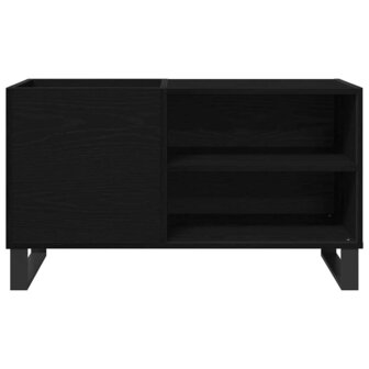 Platenkast met plank Zwart eiken 85 x 38 x 48 cm Bewerkt hout 5