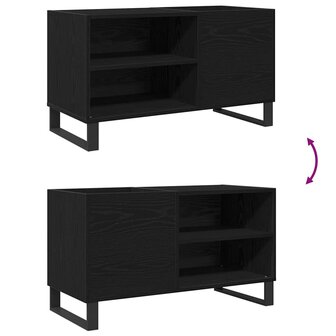 Platenkast met plank Zwart eiken 85 x 38 x 48 cm Bewerkt hout 8