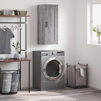 Wandkast 34,5x34x90 cm bewerkt hout grijs sonoma eikenkleurig 1