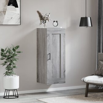 Wandkast 34,5x34x90 cm bewerkt hout grijs sonoma eikenkleurig 3
