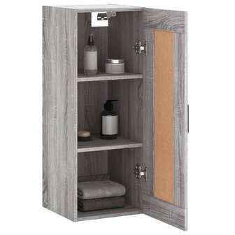 Wandkast 34,5x34x90 cm bewerkt hout grijs sonoma eikenkleurig 5