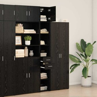 Slanke Opbergkast Zwart eiken 30 x 42.5 x 225 cm Bewerkt hout 4