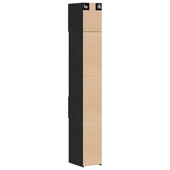 Slanke Opbergkast Zwart eiken 30 x 42.5 x 225 cm Bewerkt hout 9