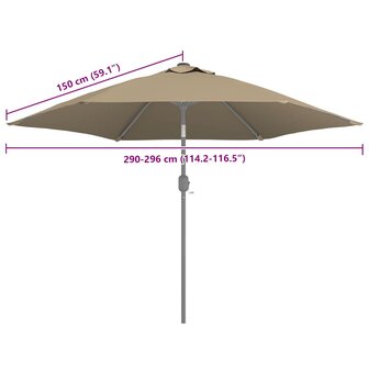 Vervangingsdoek voor parasol 300 cm taupe 7