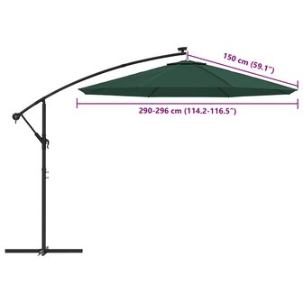 Vervangingsdoek voor zweefparasol 300 cm groen 8