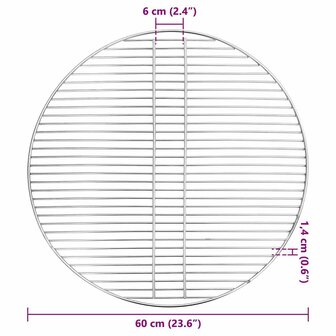 Barbecuerooster Zilver 60 x 60 cm Roestvrij staal 6