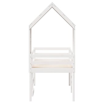 Hoogslaper met huisje 75x190 cm massief grenenhout wit 7
