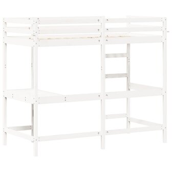 Hoogslaper met bureau massief grenenhout wit 90x200 cm 6