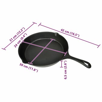 Koekenpan gietijzer 30 cm rond 4
