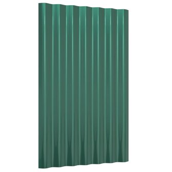 Dakpanelen 12 st 60x36 cm gegalvaniseerd staal groen 3