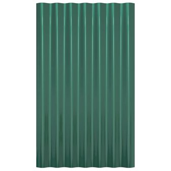 Dakpanelen 12 st 60x36 cm gegalvaniseerd staal groen 4
