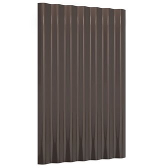 Dakpanelen 12 st 60x36 cm gegalvaniseerd staal bruin 3