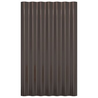 Dakpanelen 12 st 60x36 cm gegalvaniseerd staal bruin 4