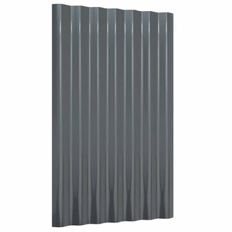 Dakpanelen 12 st 60x36 cm gepoedercoat staal antracietkleurig 3