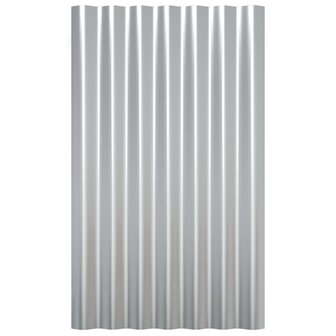 Dakpanelen 12 st 60x36 cm gepoedercoat staal zilverkleurig 4