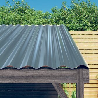 Dakpanelen 36 st 60x36 cm gepoedercoat staal grijs 1