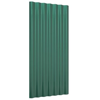 Dakpanelen 12 st 80x36 cm gepoedercoat staal groen 3