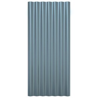 Dakpanelen 12 st 80x36 cm gegalvaniseerd staal grijs 4