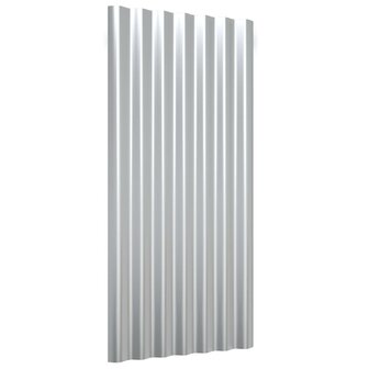Dakpanelen 12 st 80x36 cm gegalvaniseerd staal zilverkleurig 3